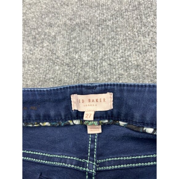 Ted Baker Dariaas Super Skinny Jeans Women's 27 Rinse Wash Jeans Navy Zip Ankle - Picture 2 of 10